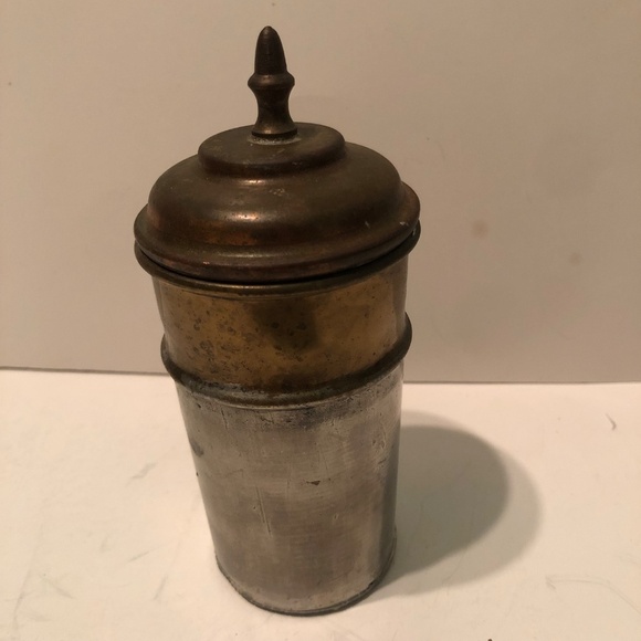 Antique cocktail strainer made with copper, brass , and silver. - used - Picture 9 of 10